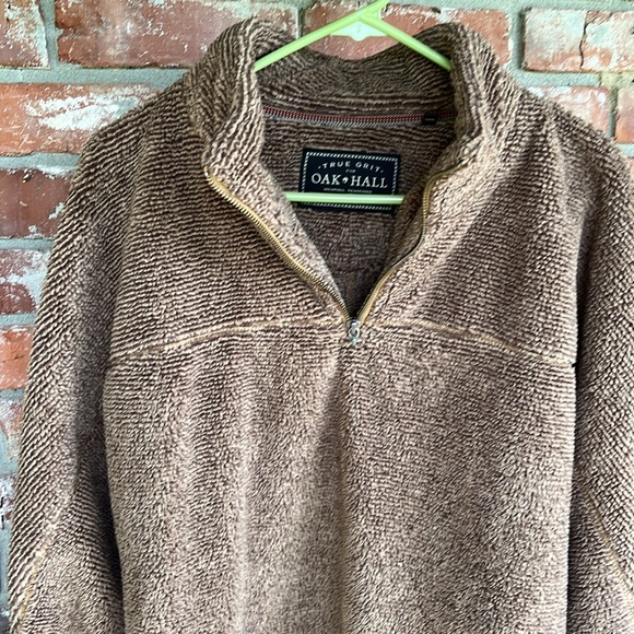 True Grit Brown "OAK HALL" Zip Up Fleece Sweater Size XL - Picture 2 of 7